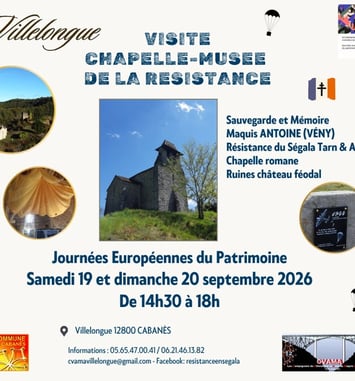 Visite libre de la chapelle du musée de la Résistance, site de Villelongue