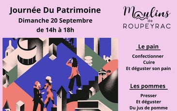 Journée du patrimoine aux Moulins de Roupeyrac