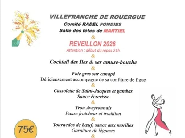 Réveillon 2026 - Comité Radel Fondies